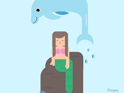 Mermaid adobeillustrator dolphin geometric illustration mermaid vector