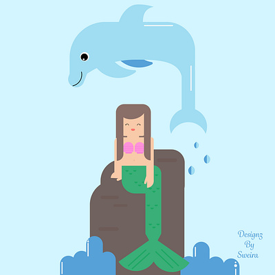 Mermaid adobeillustrator dolphin geometric illustration mermaid vector