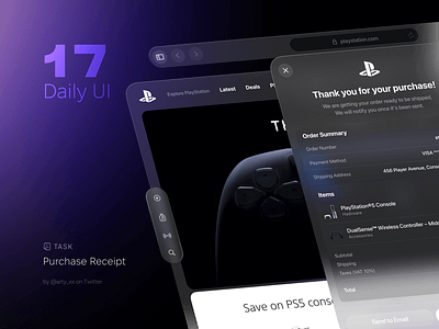 Purchase Receipt challenge dailyui design purchase receipt spatial ui ux visionos