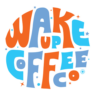 Wake Up Coffee Co Custom Lettering branding coffee lettering logo merchandise products