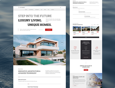 Website Design For Real Estate Agency design minimalistic modern property real estate ui ux web design website