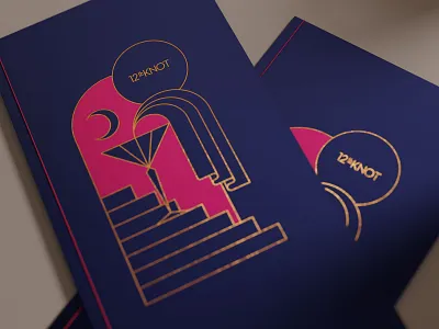 12th Knot Restaurant Menu art deco foil graphic design illustration menu print