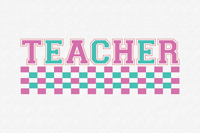 Checkered Retro Teach Teacher digital