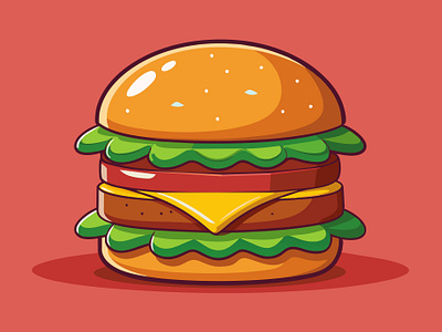 Burger Illustration burger design food illustration pizza