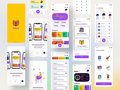 Eduly: E-Learning Mobile UI Design Kit 3d ai app coachmark dashboard design education figma illustration jobs learning mentor neel online classes prakhar sharma student teacher ui ux