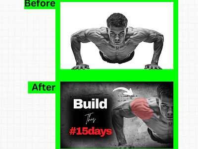 Before & After body building thumbnails fitness gym thumbnails youtube thumbnails