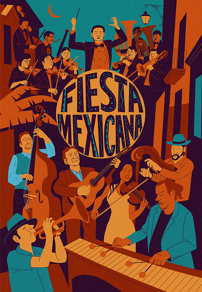 Fiesta Mexicana Illustration classical music concert festival folk music illustration mexico music poster salsa