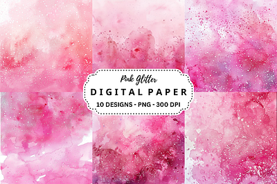 Watercolor Pink Glitter Background tumbler wrap