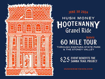 Hootenanny Gravel Ride animated animation ben franklin bricks building historic history illustration