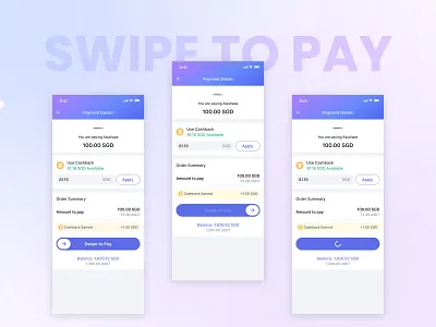 Swipe to Pay UI Design design fintech payments ui ux