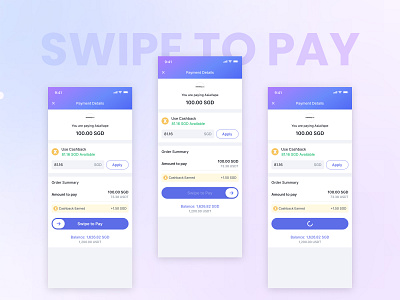 Swipe to Pay UI Design design fintech payments ui ux