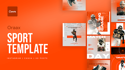 Oraax | Sport Template american football basketball brand kit canva canva instagram canva template hockey instagram instagram post presentation social media sport sport template template