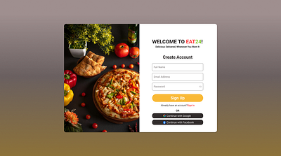 Signup page for food website design signup ui uichallenge website