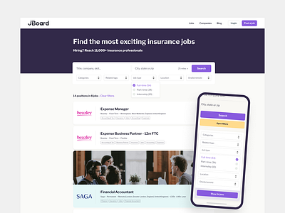 Jboard.io jobboard theme jobfilter app branding business filter interface jboard jobboard jobfilter jobsite jobtheme minimal responsive design saas ui ux webdesign website