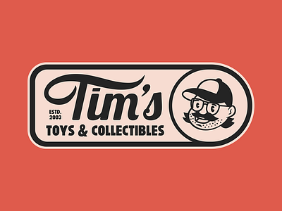 Tim's Hobby Shop Label Logo branding character design graphic design hobby hobby shop identity illustration logo mark mascot retro rubber hose rubberhose toy store
