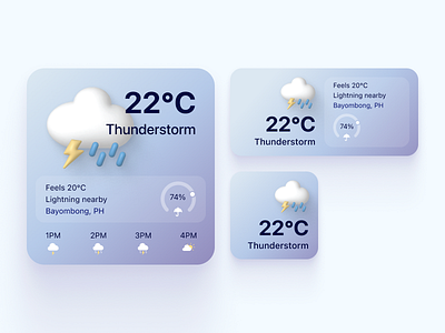 Weather Widget 3d app design graphic design illustration mbile ui ux weather widget