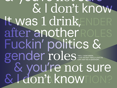 Drinks and gender roles graphic design music poster social typography