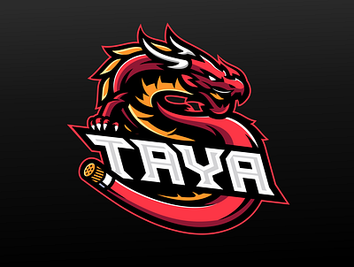 Dragon + Cable Logo mascot done for TAYA branding cable cable logo design dragon dragon cable dragon logo dragon mascot esport esportlogo gamer gaming illustration logo mascot red dragon
