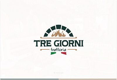 TreGiorni Trattoria branding clean design icon illustration italian logo restorant vintage