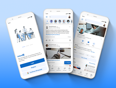Linked in App UI Design | Redesign app design daily ui figma linkedin mobile app mockups ui ui design uiuxdesign ux