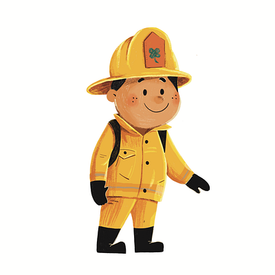 illustration firefighter digital painting illustration procreate