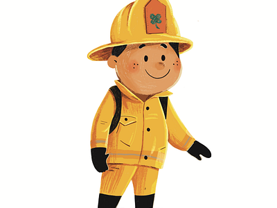 illustration firefighter digital painting illustration procreate