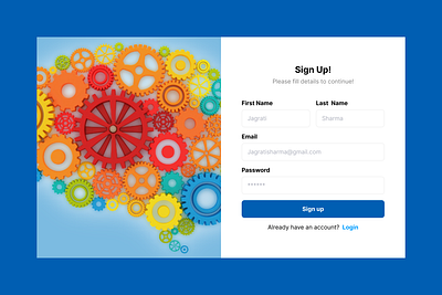 Sign up page 999watt blue design page sign up ui