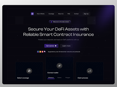 Smart Contract Insurance Marketplace app binance coinbase crypto dapp dashboard defi product design smart contract ui wallet web3