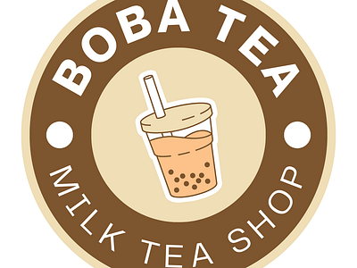 Boba Tea Milk Tea Shop Logo 3d animation branding design graphic design illustration logo motion graphics ui vector