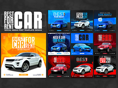 RENT a car social media ads car company design graphic design post promotion rent rent a car sale sell social media template