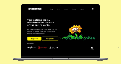 Daily UI Challenge 3: Landing page branding dailyui design gif landingpage ui undertale videogame webapp