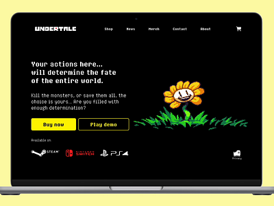 Daily UI Challenge 3: Landing page branding dailyui design gif landingpage ui undertale videogame webapp