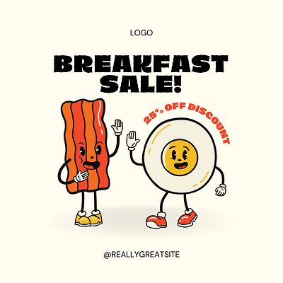 Black and White Breakfast Sale Facebook Post 3d animation branding design graphic design illustration logo motion graphics ui vector
