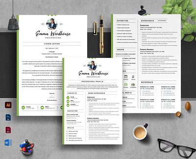 Creative Resume and Cover Letter Layout a4 adobe illustrator branding design design template editable graphic design personal