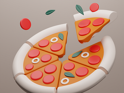 Pizza Night 3d 3dicon 3dillustration 3dpizza blender food foodillustration fun graphic design illustration lego pizza play toy