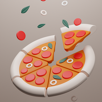 Pizza Night 3d 3dicon 3dillustration 3dpizza blender food foodillustration fun graphic design illustration lego pizza play toy