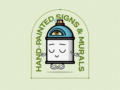 Hand-Painted Signs & Murals Logo branding graphic design hand painted sign illustration illustrator logo meditation murals spray paint vector
