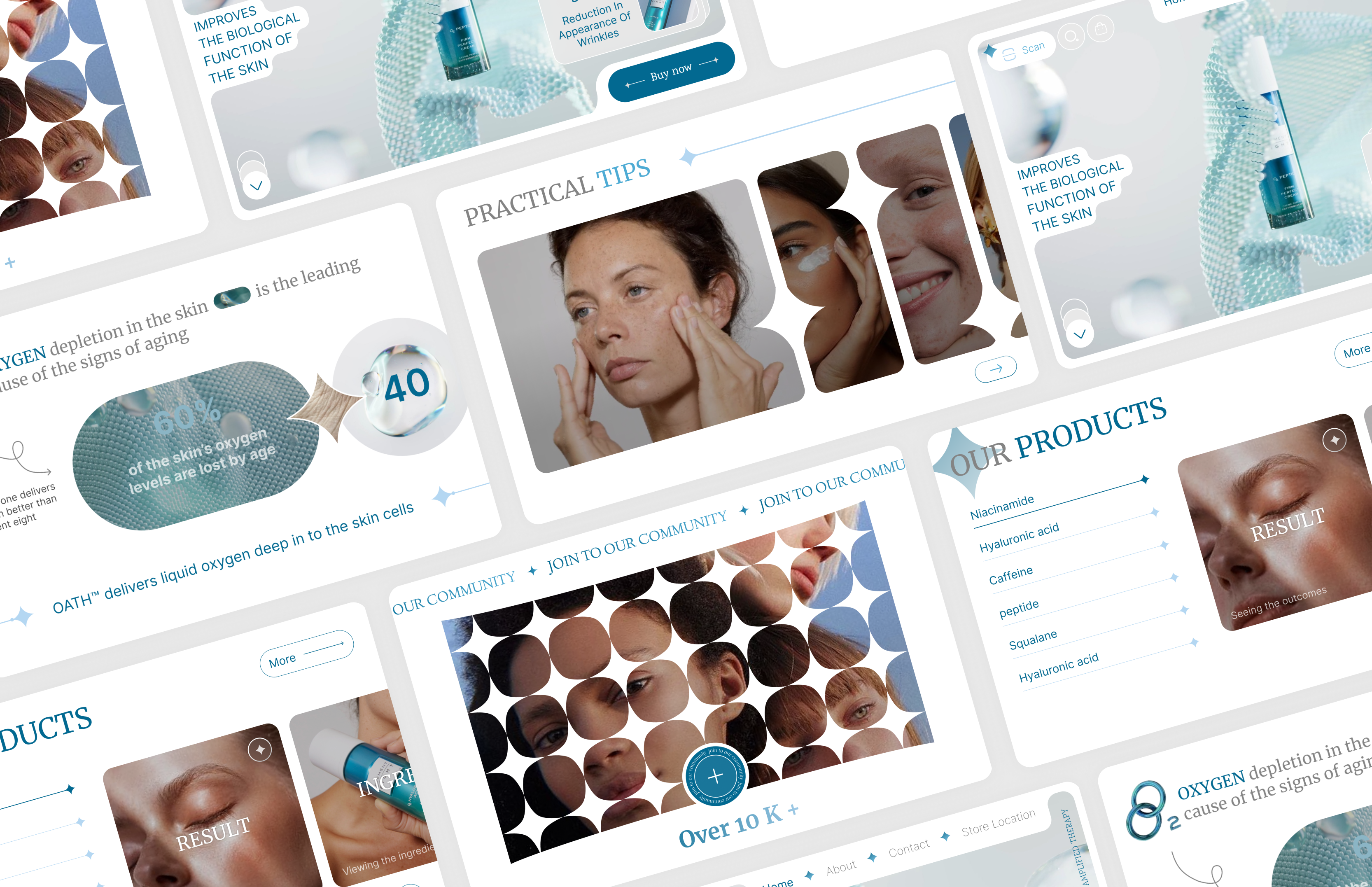 skincare website animation beauty beauty landing page beauty website blue cosmetic figma inspiration landing page landingpage modern ui modern ui website skincare skincare landingpage skincare website ui uiinspiration uiux ux website