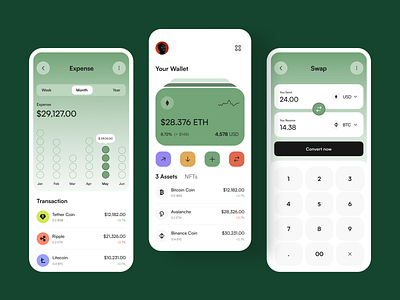 Crypto Wallet App app design crypto crypto app crypto app design crypto concept crypto currency finance tracker app tracker ui uiux visual app design visual design wallet app