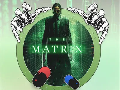 Dribbble Weekly Warmup - Matrix Movie Badge design graphic design illustration logo vector visual design