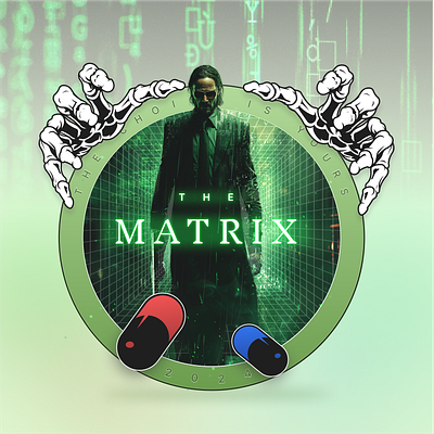 Dribbble Weekly Warmup - Matrix Movie Badge design graphic design illustration logo vector visual design