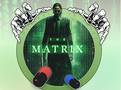 Dribbble Weekly Warmup - Matrix Movie Badge design graphic design illustration logo vector visual design