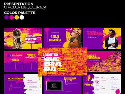 YouTube Creators - O Poder Da Quebrada | Presentation branding graphic design layout power point powerpoint ppt slides template visual identity