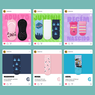Cia da Meia | Social Media branding clothing graphic design instagram layout logo socks template visual identity