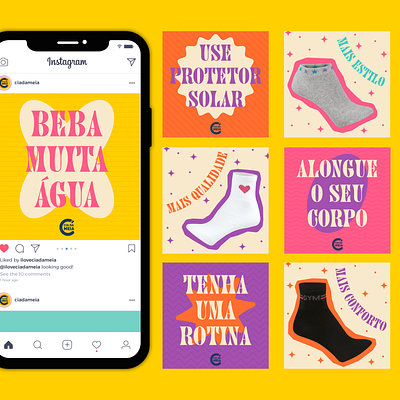 Cia da Meia | Social Media branding clothing graphic design instagram logo socks template visual identity