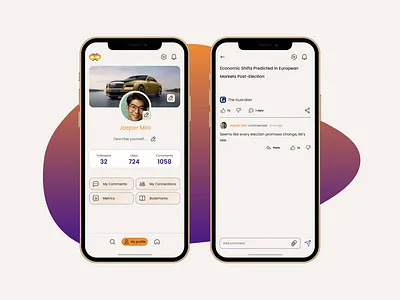 Social Media App Interface Design application branding mobile app mobile design ui ux web