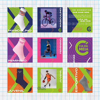 Cia da Meia | Social Media branding graphic design instagram logo socks visual identity