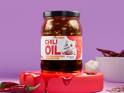 Chili Oil Branding 3d 3dart animation branding c4d design food foodbranding rebrand
