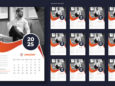 Corporate Magnet Calendar Design 2025 annual calendar branding calendar clean creative design editable event graphic happy new year marketing modern monthly office planner print stationery stylishy wall yearly