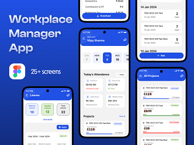 Workplace Manager App app design graphic design mobile ui ux